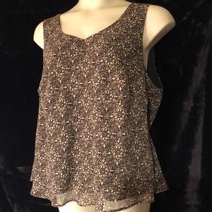 Brown, Black & cream tank top